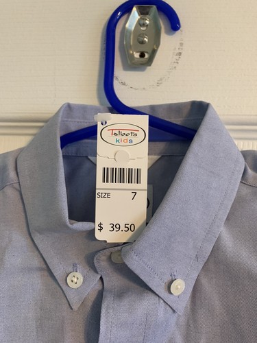 NUEVO CON ETIQUETAS Talbots Niños Niños Resistente a las Arrugas Azul Manga Larga Camisa de Vestir Talla 7 - Imagen 3 de 3