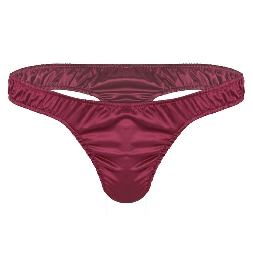 Men's Briefs Low-Rise Sissy Bikini Briefs Satin G-sting Thong Underwear Panties - Picture 34 of 60