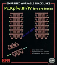 RYEFIELD 2014 3D Printed Workable Track Links for Pz.Kpfw.III/IV Late Production