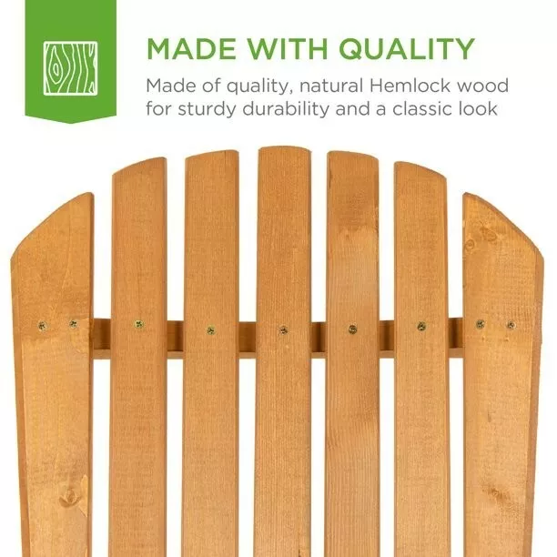 Best Choice Products Folding Adirondack Chair Outdoor Wooden