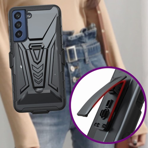 For Samsung Galaxy S21 FE 5G Case Holster Heavy Duty Belt Clip Phone Cover - Picture 10 of 29