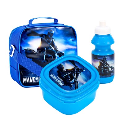 Mandalorian Brotzeittasche Thermo 3-teiliges Set Jungen blau Star Wars