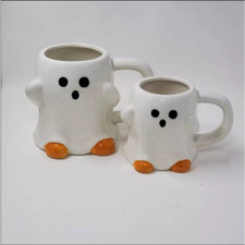 2 New Target Hyde Eek Halloween Ghost mugs 2021 Orange Feet 11.9oz 6 oz Mini