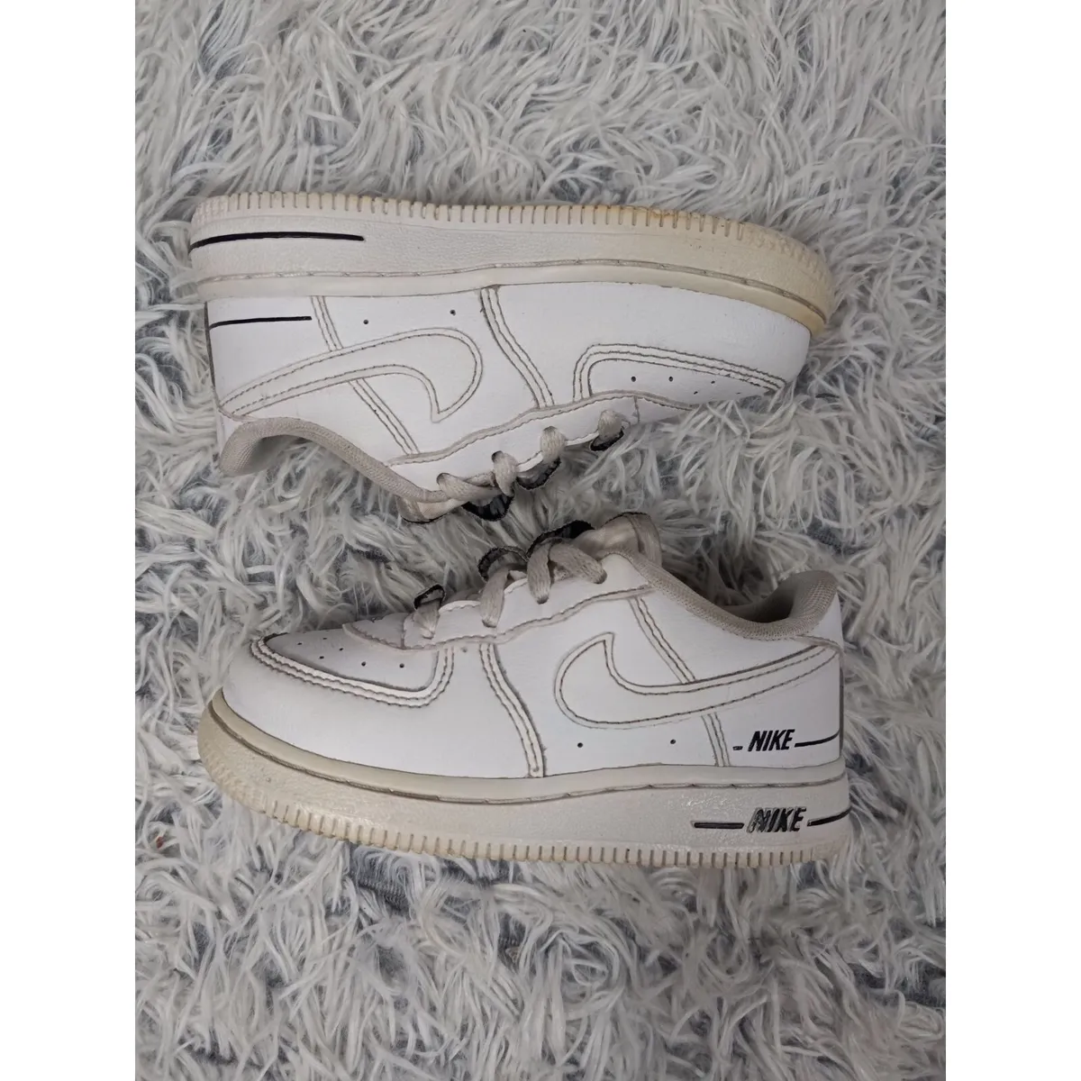 Nike Air Force 1 Lvl8 Td Kids 8c White Low Top Athletic Sneakers Shoes