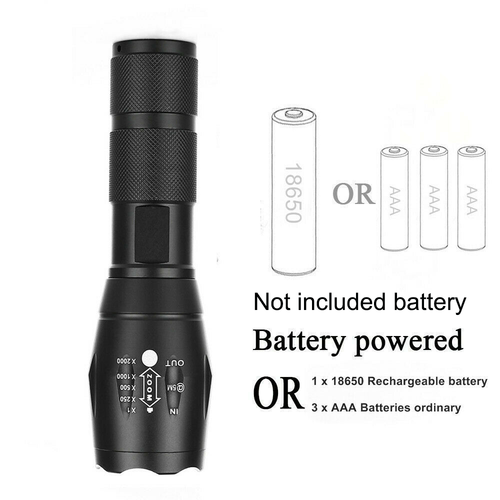2 PACK Super Bright LED Flashlight Torch Lamp Tactical Military 5 Modes Zoomable - Picture 7 of 12
