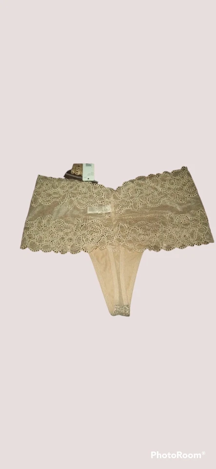 全新带标签 DKNY 蕾丝裤带可拆式 GARTERS 476092 DQH 动物裸体 M — 第 3/4 张图片