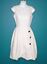 thumbnail 1  - Vtg 60s Mr Mort Sleeveless Dress White Cotton Pique Faux Wrap Skirt Sz Sm