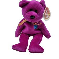 Rare Error Retired Ty Beanie Babies Millennium Purple Plush embroider Earth Sun