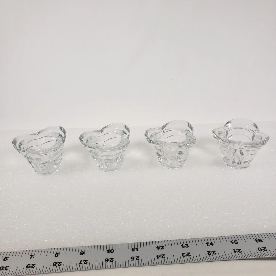 批量 4 件 玻璃烛台 套装 国王,意大利制造 Borgonovo 透明 — 第 2/4 张图片