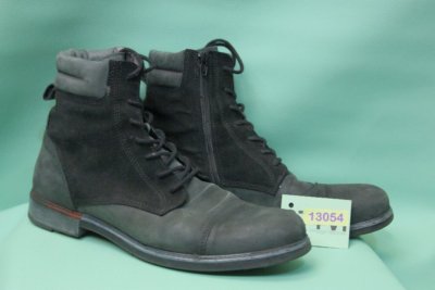 Orig NOBRAND Leder Boots Stiefel schwarz rauh Herren