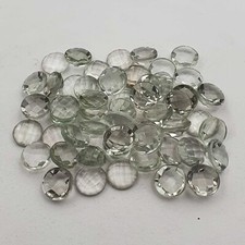 Natural Green Amethyst Round Checker Cut Loose Stone Lot 34 Pcs 12 MM 102 CT