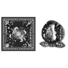 Twill Silk Scarf Woman Geometric Painting Square Scarves