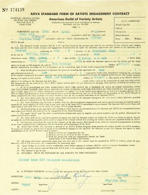 Jack Ruby unterschriebener Vertrag - Mörder von Lee Harvey Oswald (JFK-Link) - Vordruck