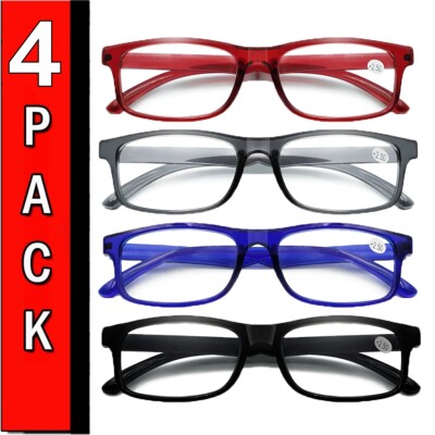 4 Packs Anti-Blue Light Reading Glasses +1.0 +2.0 +2.5 +3.0 +3.5 +4.0 Readers