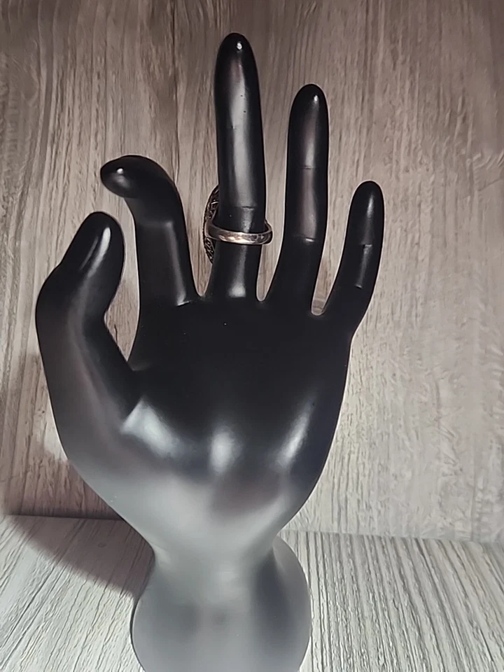 Anillo de piedra roja/naranja de ley .925 talla 6 sin marca Foto 3 de 3