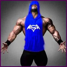 2024 New Men Bodybuilding Cotton Tank top Gyms Fitness Hooded Vest Sleeveless