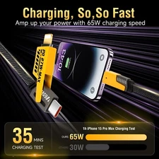 4-in-1 Fast Charging Cable 65W 27W PD USB to Type-C Micro USB Nylon