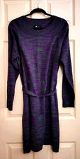 AB Studio Purple XL 100% Acrylic Long Sleeve Sweater Dress