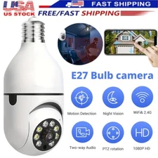 1080P E27 Light Bulb Camera Wireless WiFi Night Vision Camera Home Security 360°