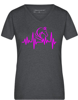 Damen Druck Shirt '' Pferde Liebe'', Pferd, Herzschlag, Pferde