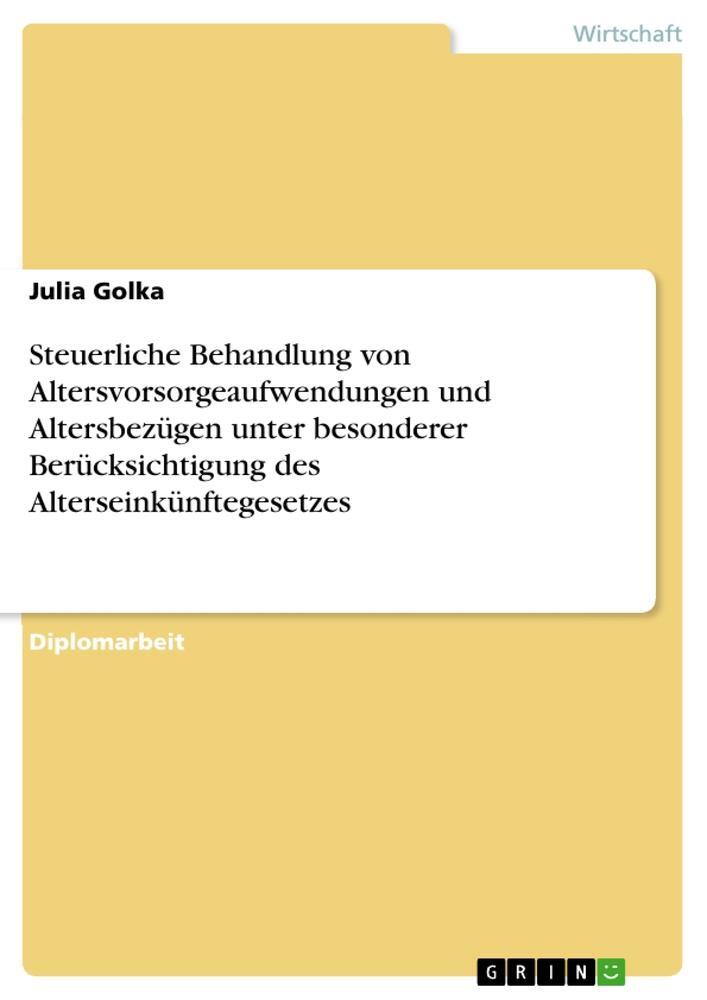 Thumbnail - Steuerliche Behandlung Von Altersvorsorgeaufwendungen Und