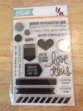 RARE Simon Says Stamp! "Love This!" 4 x 6 Clear Stamp Set