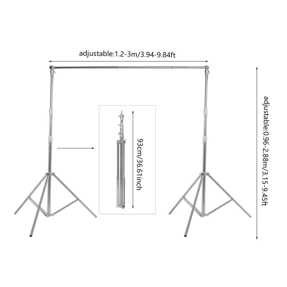 Adjustable Length Photo Video Studio Backdrop Background Support Stand With Bag - image 3 of 4