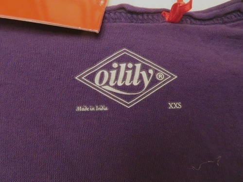 OILILY Plum Purple Ribbed Capped Shoulder Top w/ Pleated Front and XXS - Picture 4 of 9