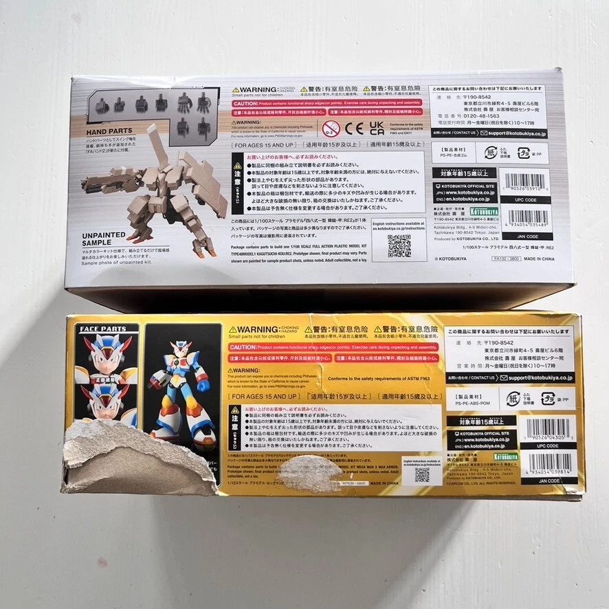 Kotobukiya Frame Arms RE2 + Mega Man X Max Armor Model Kits NEW Parts Complete Foto 2 de 4