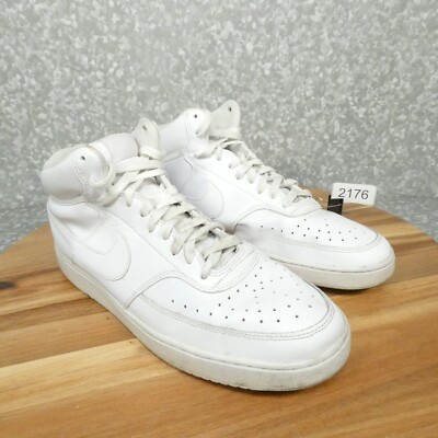Nike Court Vision Sneakers Mens 13 Mid Tops Triple White Shoes CD5466-100