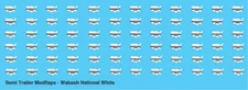 N Scale - Semi-Trailer Mud Flap Decals - Wabash National White