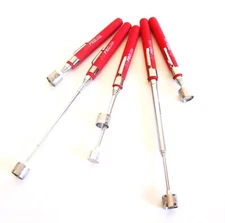 5 ATE PRO 8LB TELESCOPING MAGNETIC PICK-UP MAGNETS 25" LONG POCKET CLIP 93194