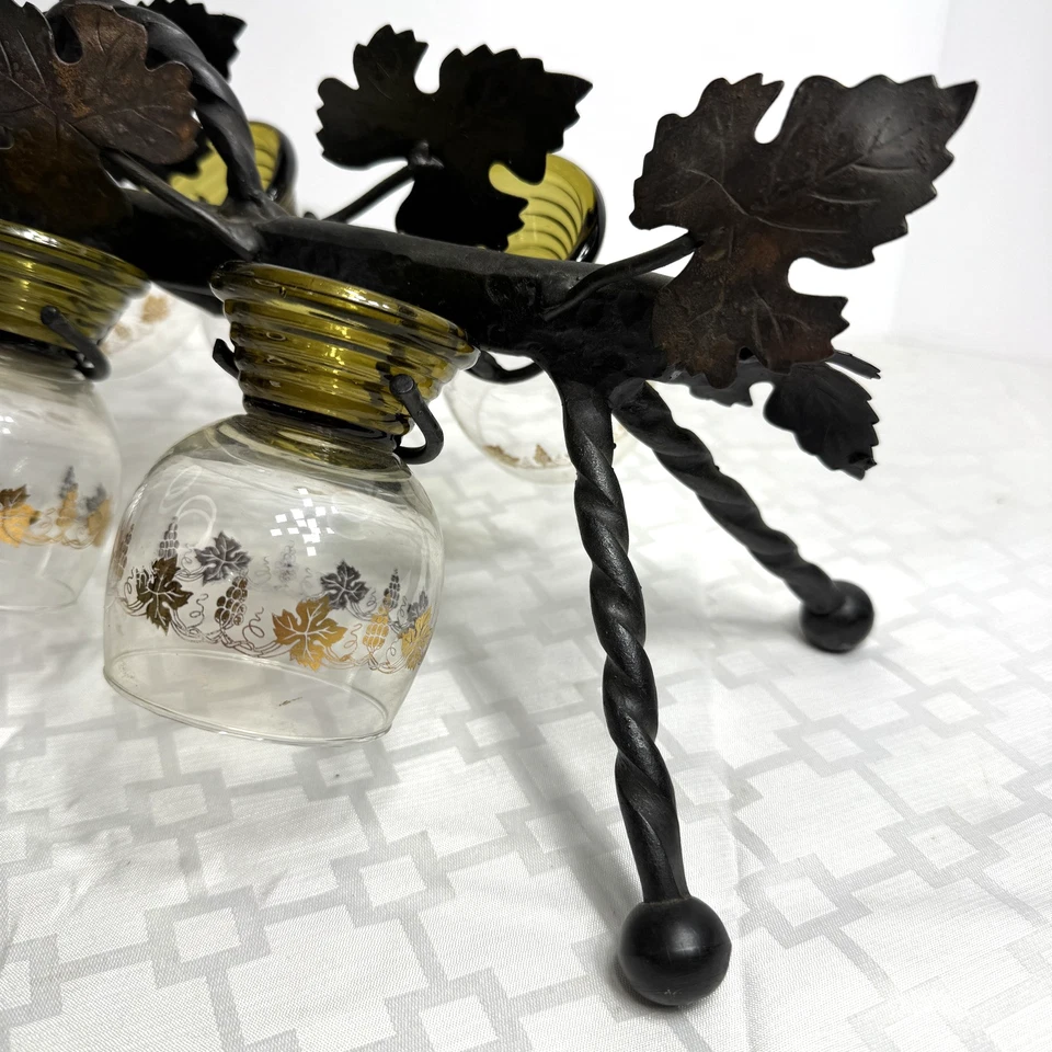 Estante de copa de cóctel alemán de hierro forjado vintage y whisky de vino cordial Stolzle Foto 4 de 4