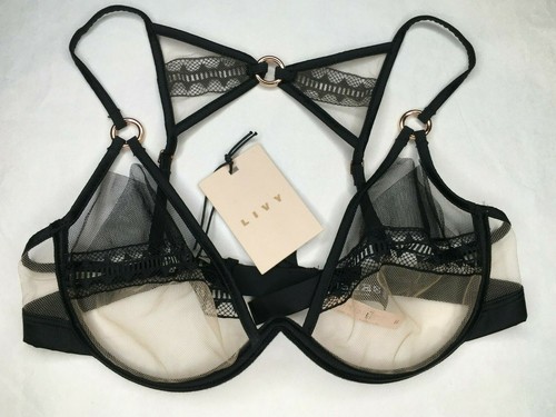 LIVY MONOWIRE BRA 32C EUROPEAN 70C RED POINT VICTORIAS SECRET BLACK NUDE