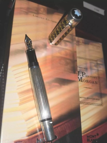 Montblanc JP MORGAN/J.P. Pierpont Fountain Pen M Sterling Silver 4810 18K | New - Picture 5 of 23