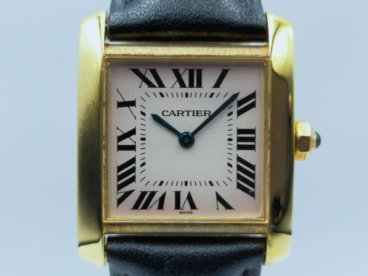 Authentic Cartier Tank Francaise Midsize 25X30mm 18k Yellow Gold