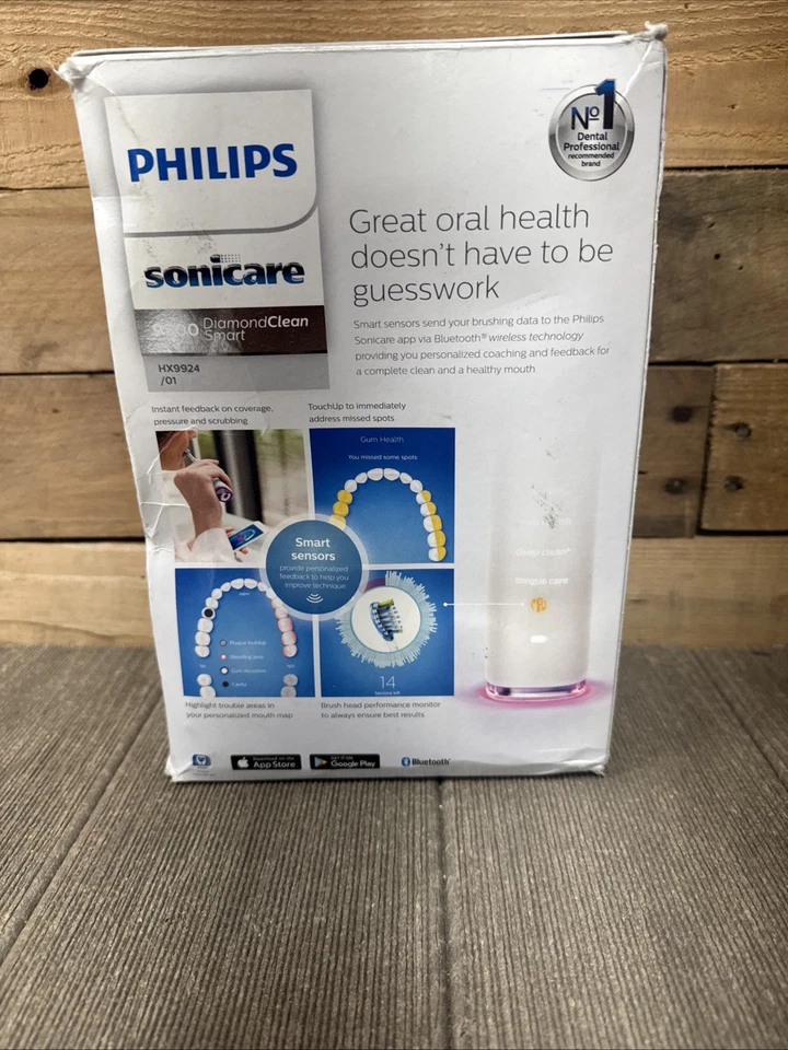 Philips Donate 9500 Diamond Clean Cepillo de dientes eléctrico inteligente Falta 2 cabezales de cepillo - Imagen 3 de 4