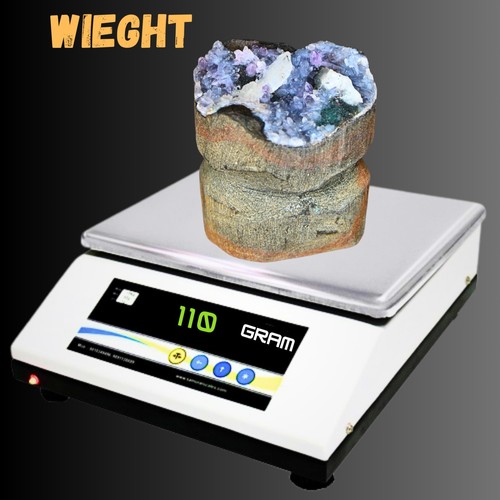 210g Chalcedony w/ Baryte Natural Amethyst Geode Quartz Cluster Specimen Stand - Picture 3 of 8