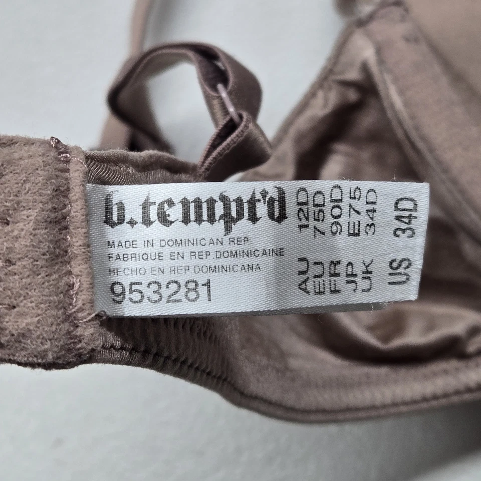 Sujetador para mujer Btempt'd 34D camiseta color topo correa con aros ligeramente forrada Foto 3 de 4