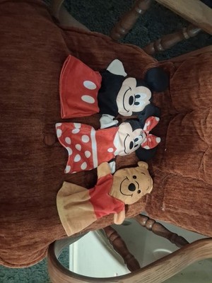 Set of 3 Melissa & Doug Plush Disney baby Hand Puppets Minnie Mickey pooh