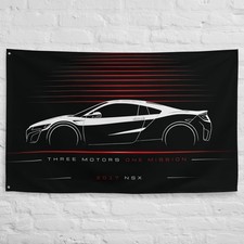 NSX 2017 Car Silhouette Flag 3x5 ft Garage Banner Man Cave Wall Decor Gift