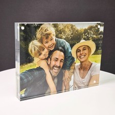 6" x 8" Clear Acrylic Magnetic Picture Frame   Double-Sided Frameless Photo Hold