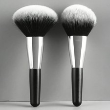 2PCS Travel Makeup Brushes - Powder Blush Brush Set with Portable Case, Vegan