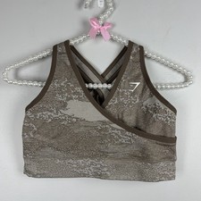 Gymshark ADAPT Brown CAMO SEAMLESS SPORTS BRA Workout Gym Lounge B3A4D Small