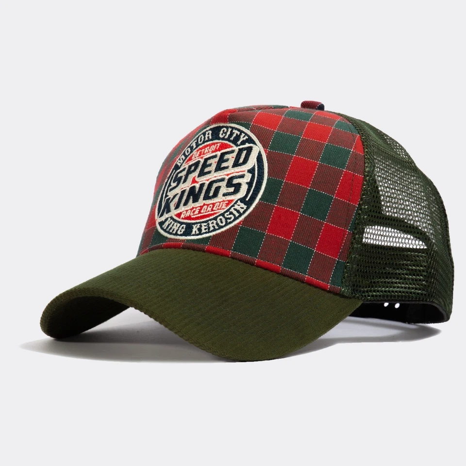 KING KEROSIN Herren Trucker Cap mit karierter Front Speed Kings - Bild 1 von 1
