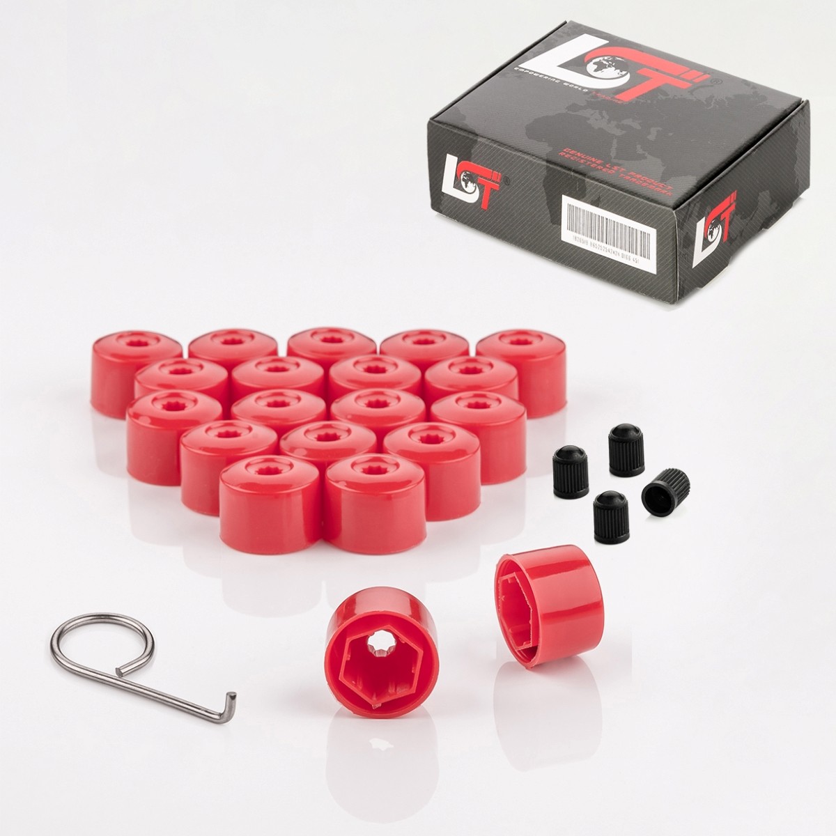 20x Wheel Screw Caps Shrouds Wheel Nuts Set 0 21/32in Red for Daimler