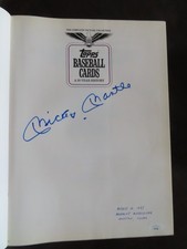 Authentic Signed Mickey Mantle HC Book Topps Baseball Cards 1951-1985 JSA Letter