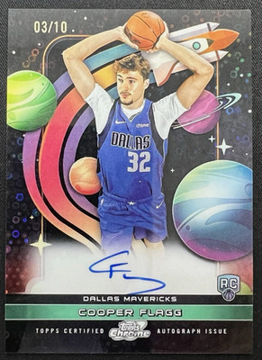 2025-26 Topps Cosmic Chrome Cooper Flagg First Flight Signatures RC Black /10