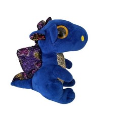 Ty Beanie Boos Saffire Blue Dragon Plush Glitter Eyes Sparkle Wings 6 Inch