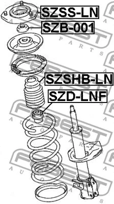Cojinete amortiguador delantero FEBEST 1995-2012 Suzuki SX4 SZB-001 Foto 2 de 2
